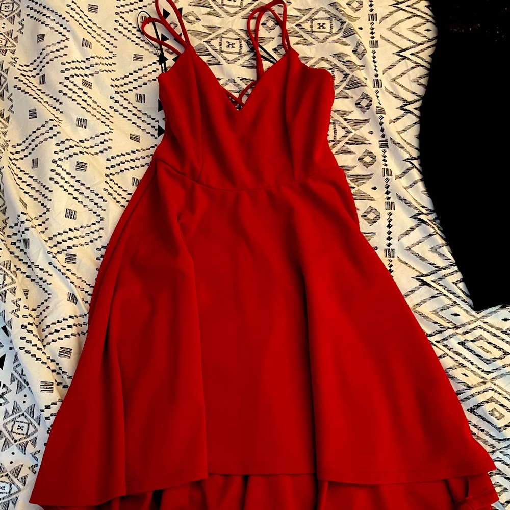 Red Windsor strap dress